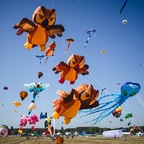 Riesige Drachen erobern den Himmel über Berlin: Festival auf dem Tempelhofer Feld